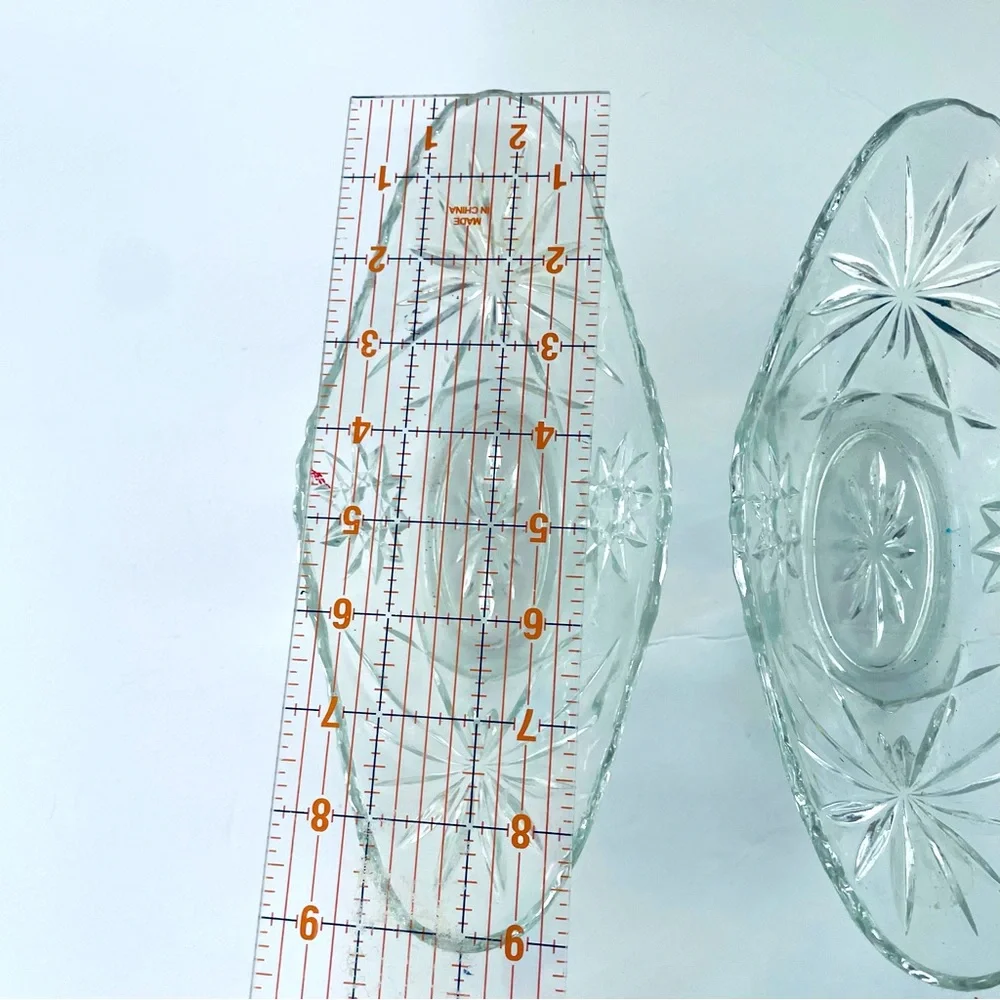 Anchor Hocking Prescot vintage “Star of David” glass Gondola Dishes set of two